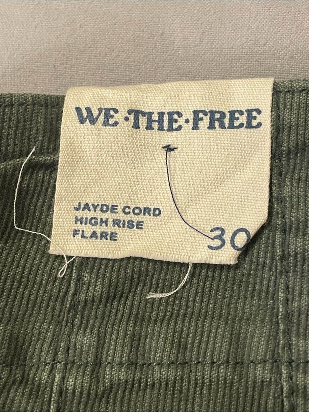 WE THE FREE Jayde Cord High Rise Flare Jeans in Deep Olive - Picture 7 of 11